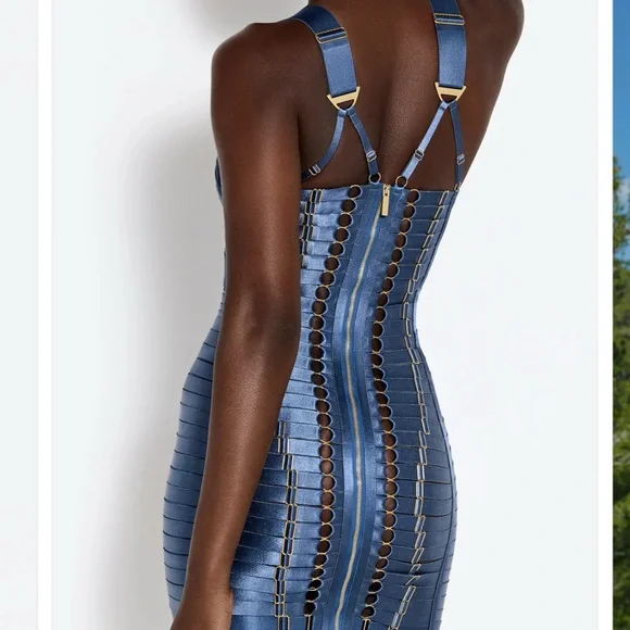 Syra Angela Bordelle Elegant Blue Bandage Dress - NWT Size LL - Picture 2 of 5